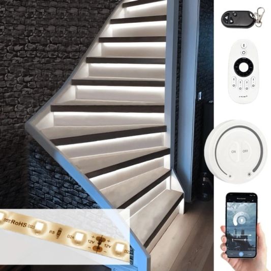 Treppenbeleuchtung LED Streifen Neutralweiß – komplettes Set 130 CM