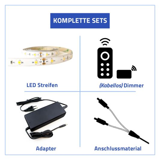 Treppenbeleuchtung LED Streifen Neutralweiß – komplettes Set 130 CM