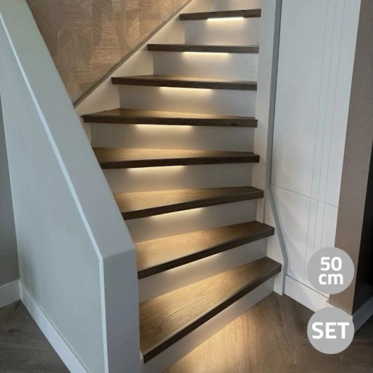 Treppenbeleuchtung LED Streifen Neutralweiß – komplettes Set 50 CM