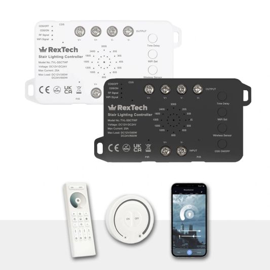 Treppenstufensensor-Set mit WLAN-Controller – weiß
