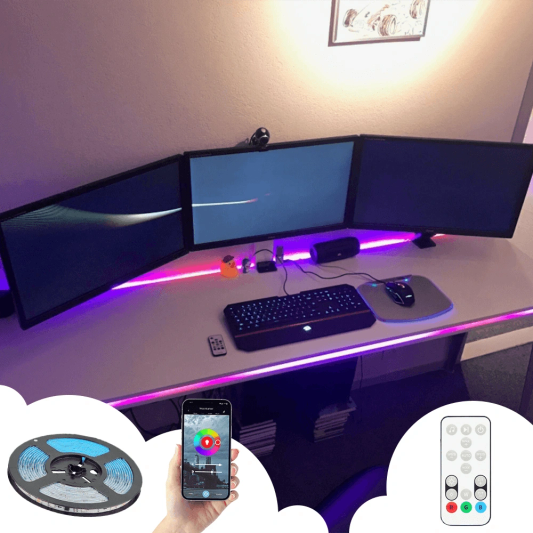 Tuya Dreamcolor LED Streifen Set 5 Meter 12V IP65 - 60 LEDs p/m - Inklusive IR Fernbedienung