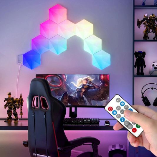 Tuya Hexagon RGBIC Wand-/Tischleuchten | 6er-Set