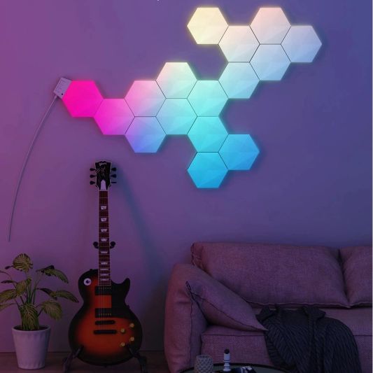 Tuya Hexagon RGBIC Wand-/Tischleuchten | 6er-Set