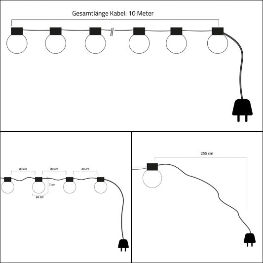 Tuya Smart Lichterkette – RGB Dreamcolor Lichterkette mit 10 Lampen