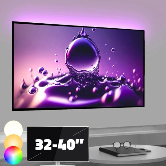 TV backlight Set mit 1 RGBWW Led Streifen für TV’s 32-40 inch