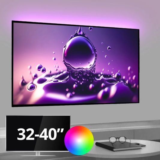 TV LED Streifen Set mit 1 RGB Streifen für TV’s von 32 bis 40 inch