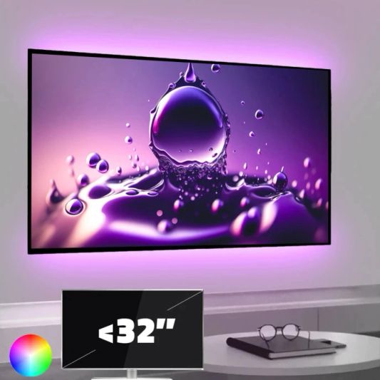TV LED Streifen Set mit 2 RGB Streifen für TV’s bis 32 inch