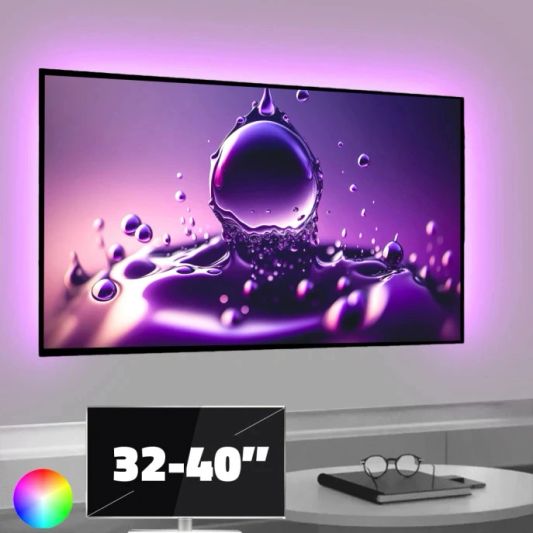 TV LED Streifen Set mit 3 RGB Streifen für TV’s von 32 bis 40 inch