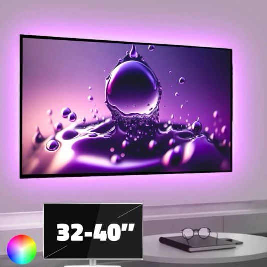 TV LED Streifen Set mit 4 RGB Streifen für TV’s von 32 bis 40 inch