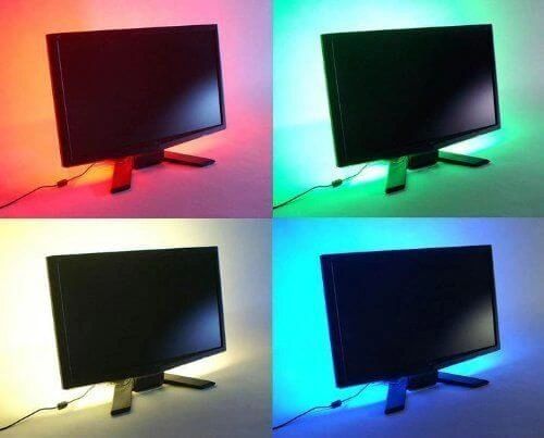 TV LED Streifen Set mit 4 RGB Streifen für TV’s > 60 inch