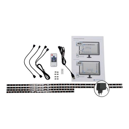 TV LED Streifen Set mit 4 RGB Streifen für TV’s von 32 bis 40 inch