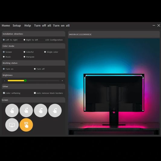 USB Gaming Monitor Ambilight LED Streifen - 34"