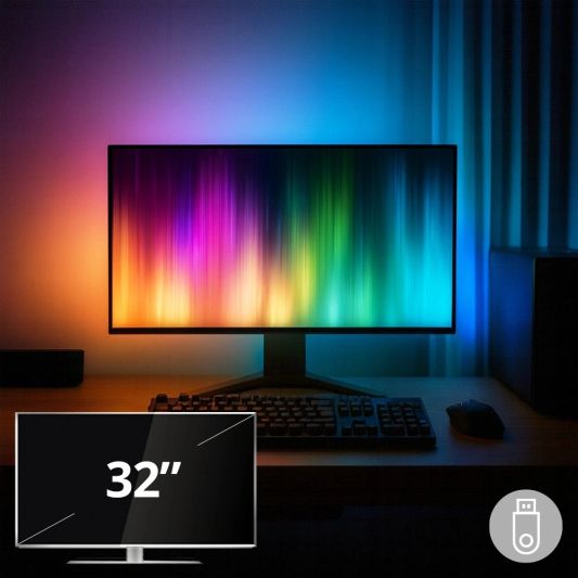 USB Gaming Monitor Ambilight LED Streifen - 32"