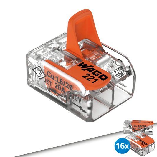 Wago Verbinder 2-Weg Schweißklemme Set 16 Stück