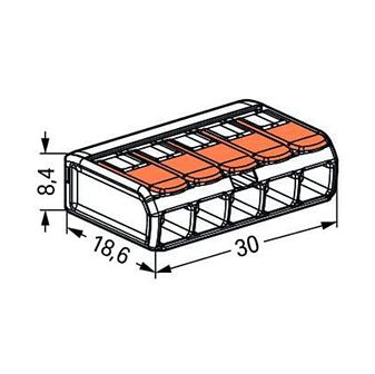 Wago Verbinder 5-Weg Schweißklemme Set 8 Stück