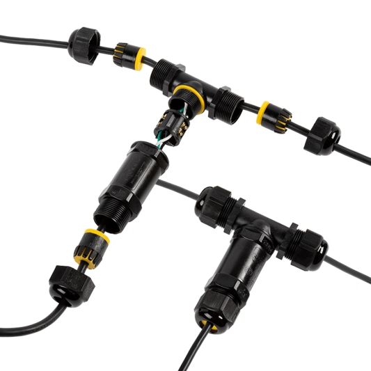 Wasserdichter Steckverbinder IP68 3-fach T-Stück - 3er-Satz