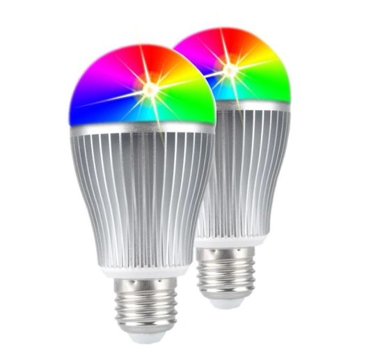 WIFI LED lamp RGBW 9W E27 fitting 2 stuks