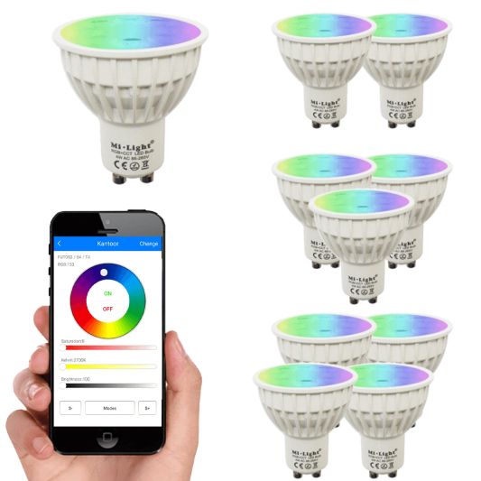 WLAN Set mit 1 bis 4 RGBW LED Strahlern 4W GU10 Fassung