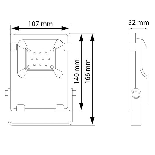 WLAN Set mit 1 bis 4 RGBWW LED Scheinwerfer 10 Watt mit WLAN Bedienung