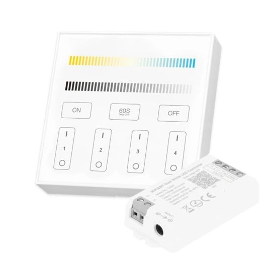 Wireless Milight Touch Wall Panel & WLAN Steuerung für Dual White LED -Streifen - Komplettes Set