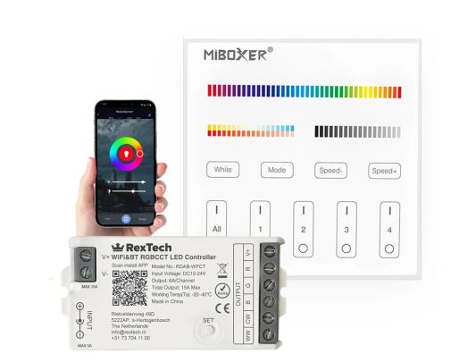 Wireless Milight Touch Wall Panel & WLAN Steuerung für RGBWW -LED -Streifen - Komplettes Set