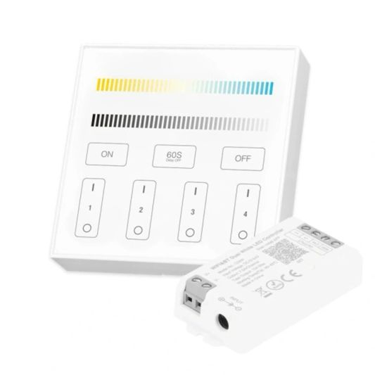 Wireless Milight Touch Wall Panel & WLAN Steuerung für weiße LED -Streifen - Komplettes Set
