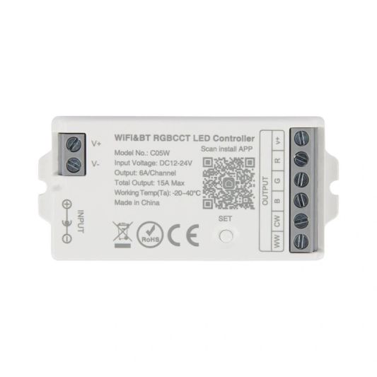 Wireless Touch Wall Dimmer & WLAN Steuerung für RGBWW -LED -Streifen - komplette Set