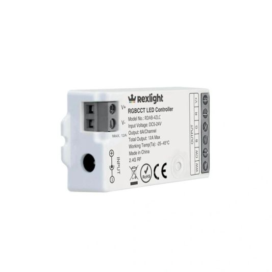 Wireless Touch Wanddimmer RGBWW Schwarz - komplett