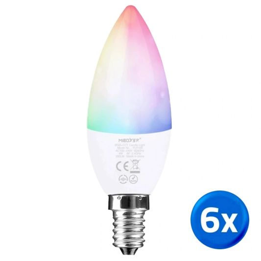Wlan led Kerzenlampe RGBWW 4W E14 Fassung 6er-Vorteilsset