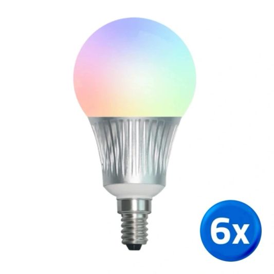 WLAN LED Lampe RGBW 5W E14 Fassung 6er-Vorteilsset
