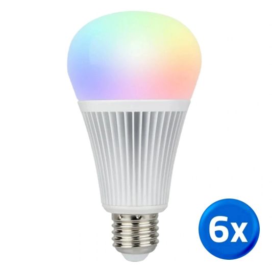 WLAN LED Lampe RGBW 9W E27 Fassung 6er-Vorteilsset