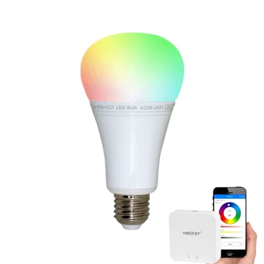 WLAN Set mit 1-4 RGBWW LED Lampe und mit WLAN Modul 12 Watt E27 Fassung