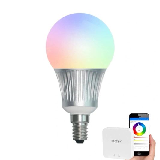 WLAN Set mit 1 bis 4 RGBW LED Lampen 5W E14 Fassung