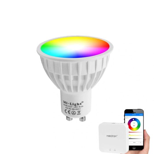 WLAN Set mit 1 bis 4 RGBW LED Strahlern 4W GU10 Fassung