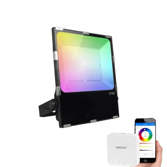 WLAN Set mit 1 bis 4 RGBWW LED Scheinwerfer 100 Watt IP65