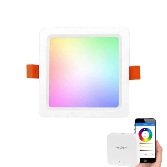 WLAN-Set mit 1 bis 4 RGBWW LED Einbauleuchten – quadratisch, 9 Watt