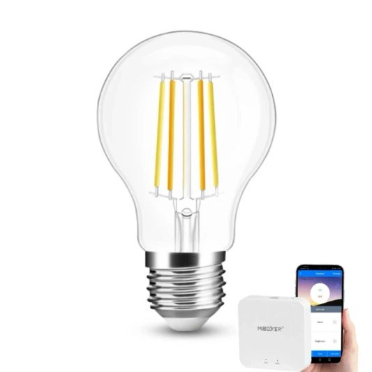 Wlan Set mit Dual Weiß intelligenter Glühlampe von Milight 7W E27 Fassung - Modell A60 - Mit Wlan-Modul