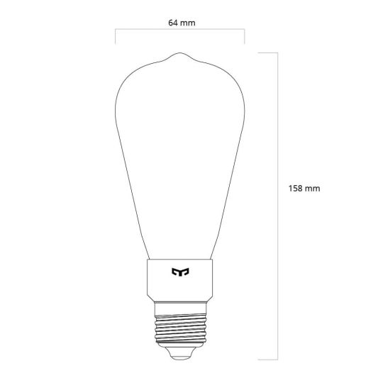 Yeelight Filament LED Lampe ST64 – Amberfarben – E27 Fassung – Warmweiß
