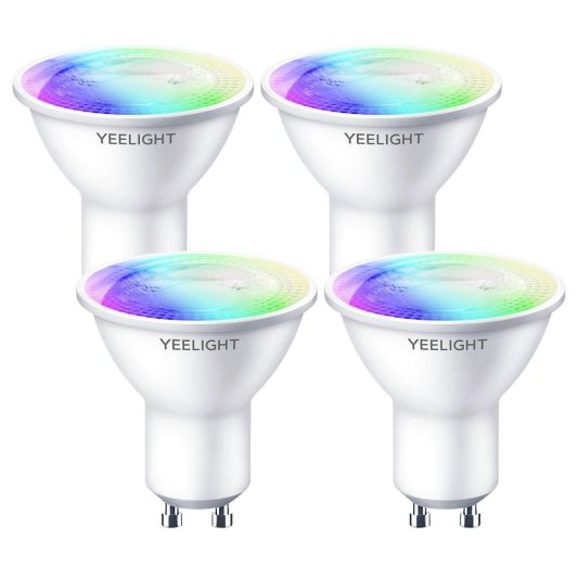 Yeelight Smarte LED Spots 4er Set – GU10 Fassung - RGBWW Multicolor und Weiß