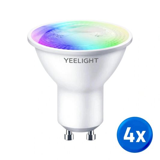 Yeelight Smarte LED Spots 4er Set – GU10 Fassung - RGBWW Multicolor und Weiß