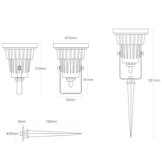 Zigbee 3.0 LED Gartenstrahler Pro mit RGBWW Farben 7 watt