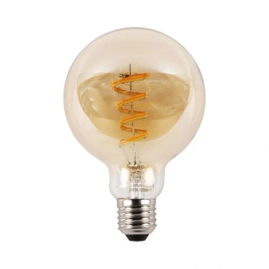 Zigbee E27 Spiral Filament Lampe Dual White G95 bersteinfarbend - Vorteilsset von 6