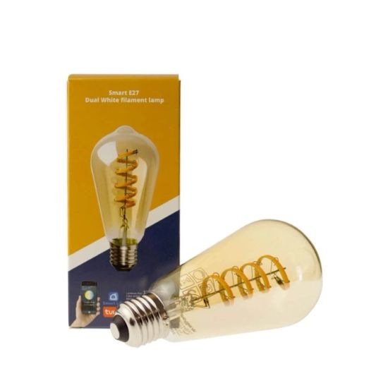 Zigbee E27 Spiral Filament Lampe Dual White ST64 Bersteinfarbend - Vorteilsset von 3