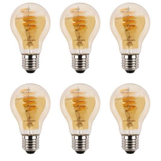 Zigbee E27 Spiral-Filamentlampe Dual White A60 amberfarben – Vorteilset von 6 Stück