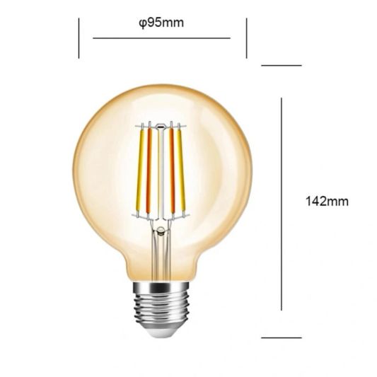 Zigbee LED Filament Lampe Dual White 7W E27 Fassung Bersteinfarbend