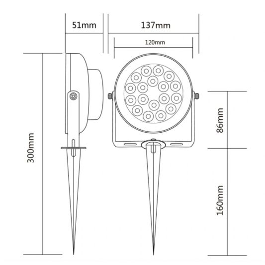 Zigbee LED Gartenstrahler mit RGBWW Farben 12 Watt
