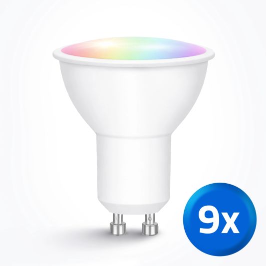 Zigbee LED Spot RGBWW GU10 Fassung – 5 Watt – Vorteilsset mit 9 Stück