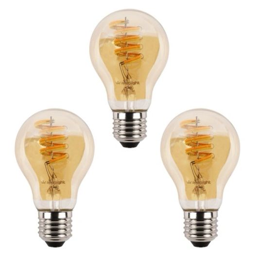 Zigbee Spiral-Filament LED Lampe 7W Bernstein - Dual White E27 Fassung - A60- Vorteilset von 3