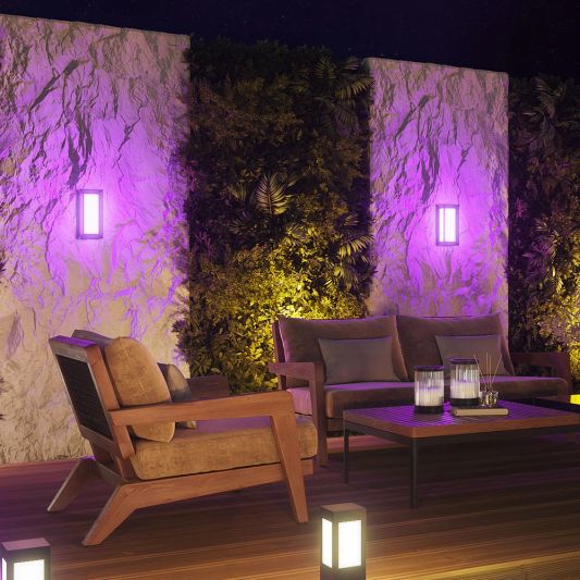 Zigbee Außenwandleuchte 9W - Alle Farben und Weißtöne - Gerade