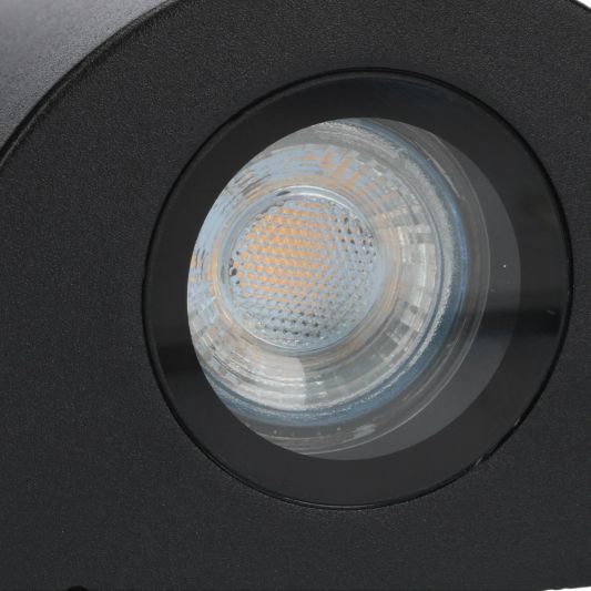 Schwarze up/down Wandleuchte für draußen mit Zigbee GU10 Strahler - Kegelform